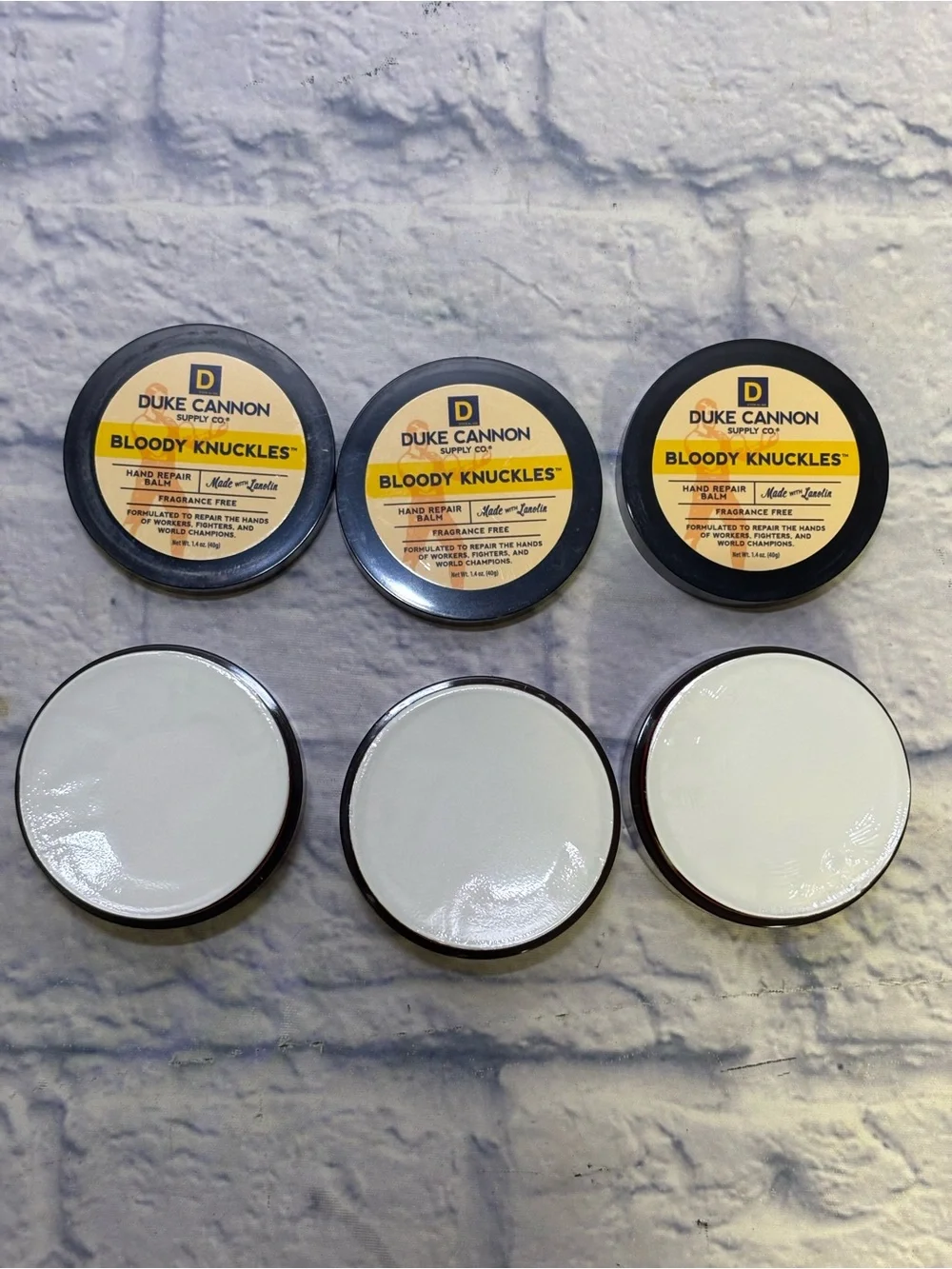 Duke Cannon Bloody Knuckles Hand Repair Balm 1.4oz each Lot Of 3 Fragrance Free.